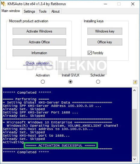 Activasi Windows 10 menggunakan KMS Auto Lite